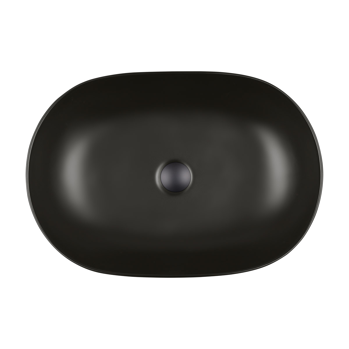Oltens Hamnes Thin lavabo 60.5x41.5 cm ovale da appoggio nero 40320300