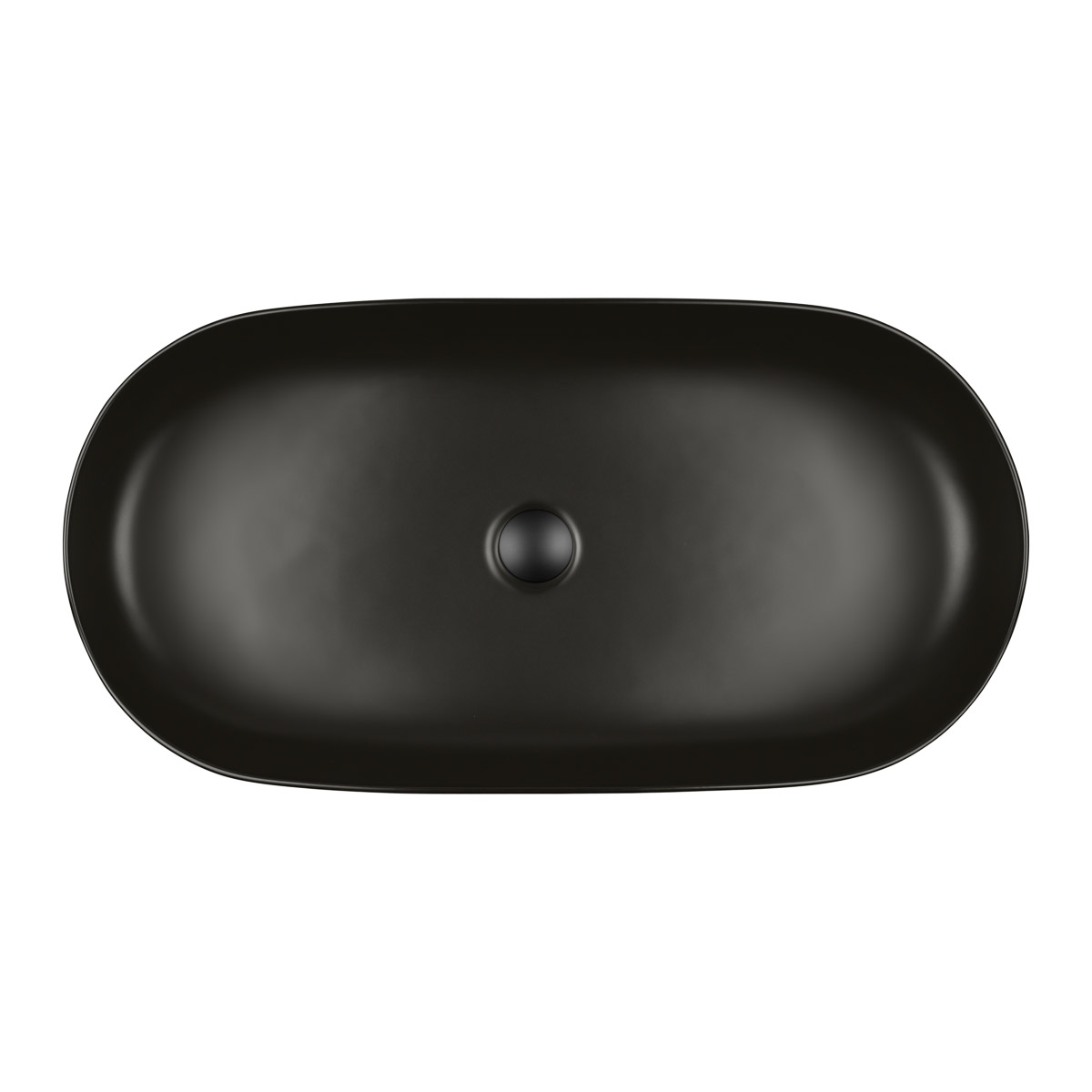 Oltens Hamnes Thin lavabo 80x40 cm ovale da appoggio nero 40321300
