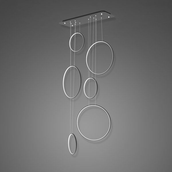 Altavola Design Ledowe Okręgi lampada sospesa 6x130 W nero LA076/P_90_in_3k_black_dimm