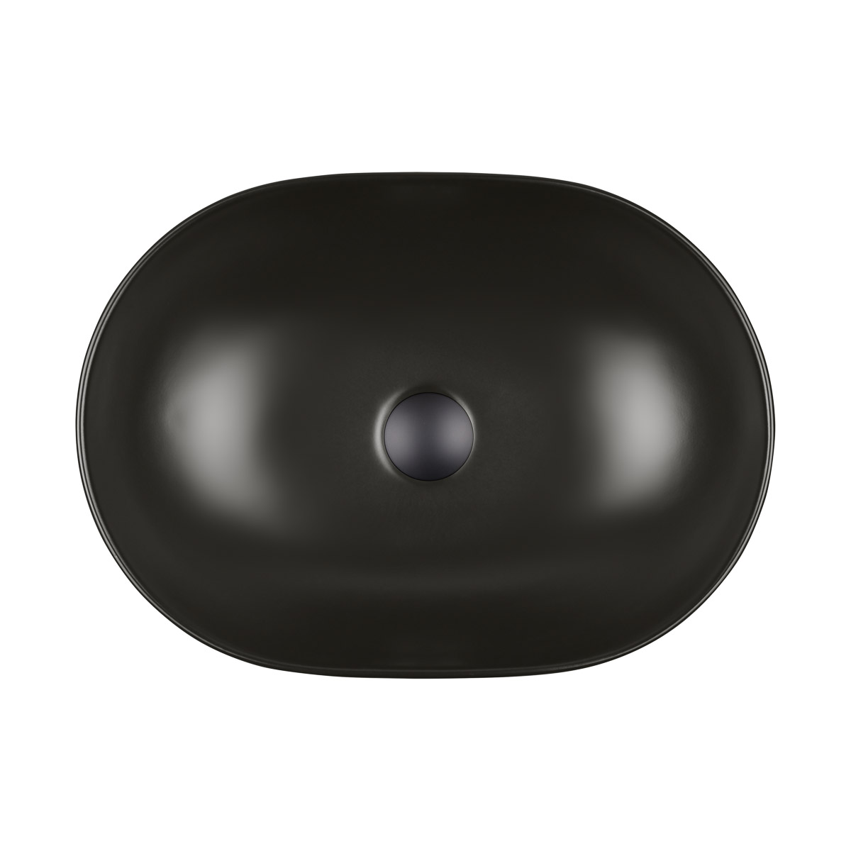 Oltens Hamnes lavabo 49.5x35.5 cm ovale da appoggio nero 40819300