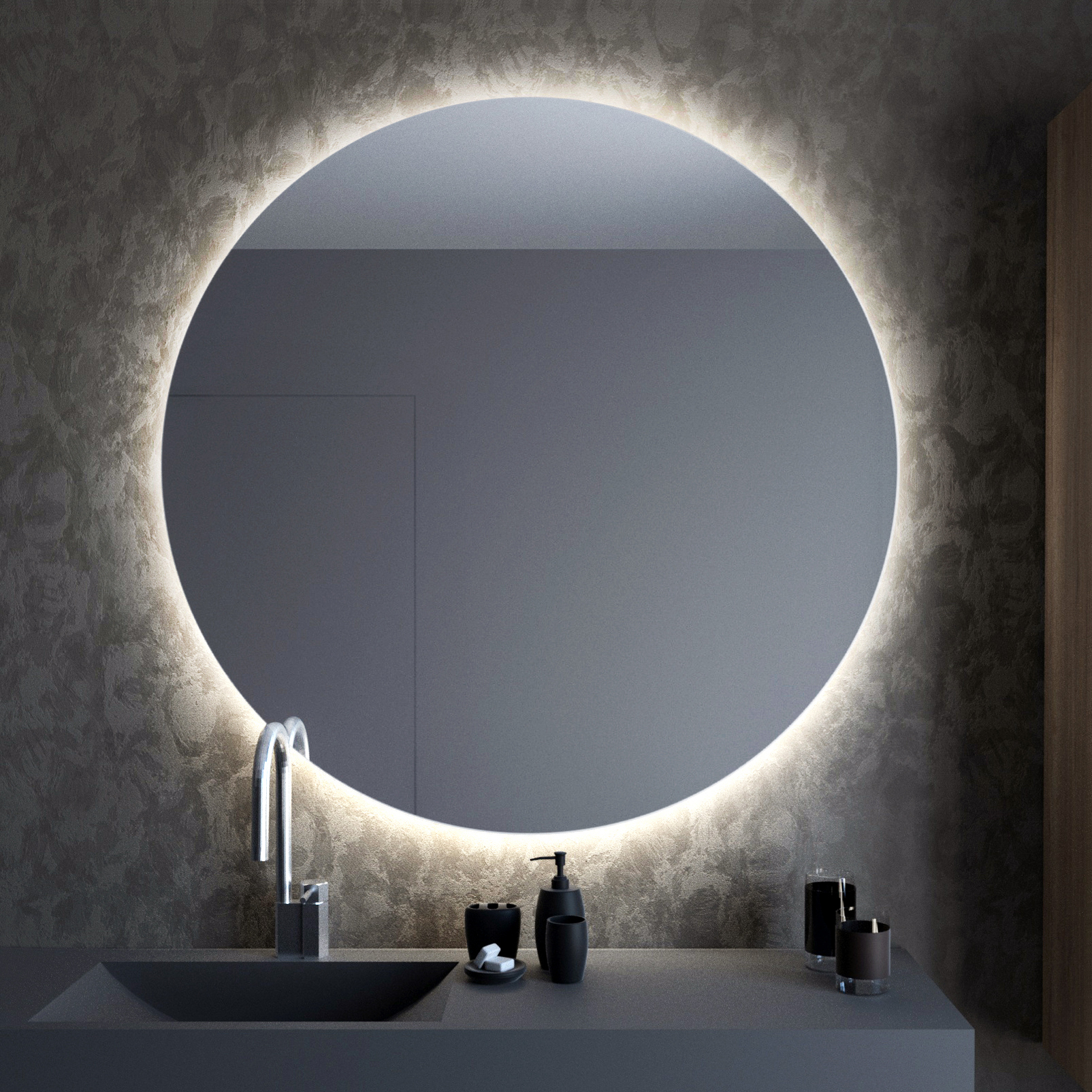 Baltica Design Bright specchio 70x70 cm rotonda con illuminazione 5904107912615
