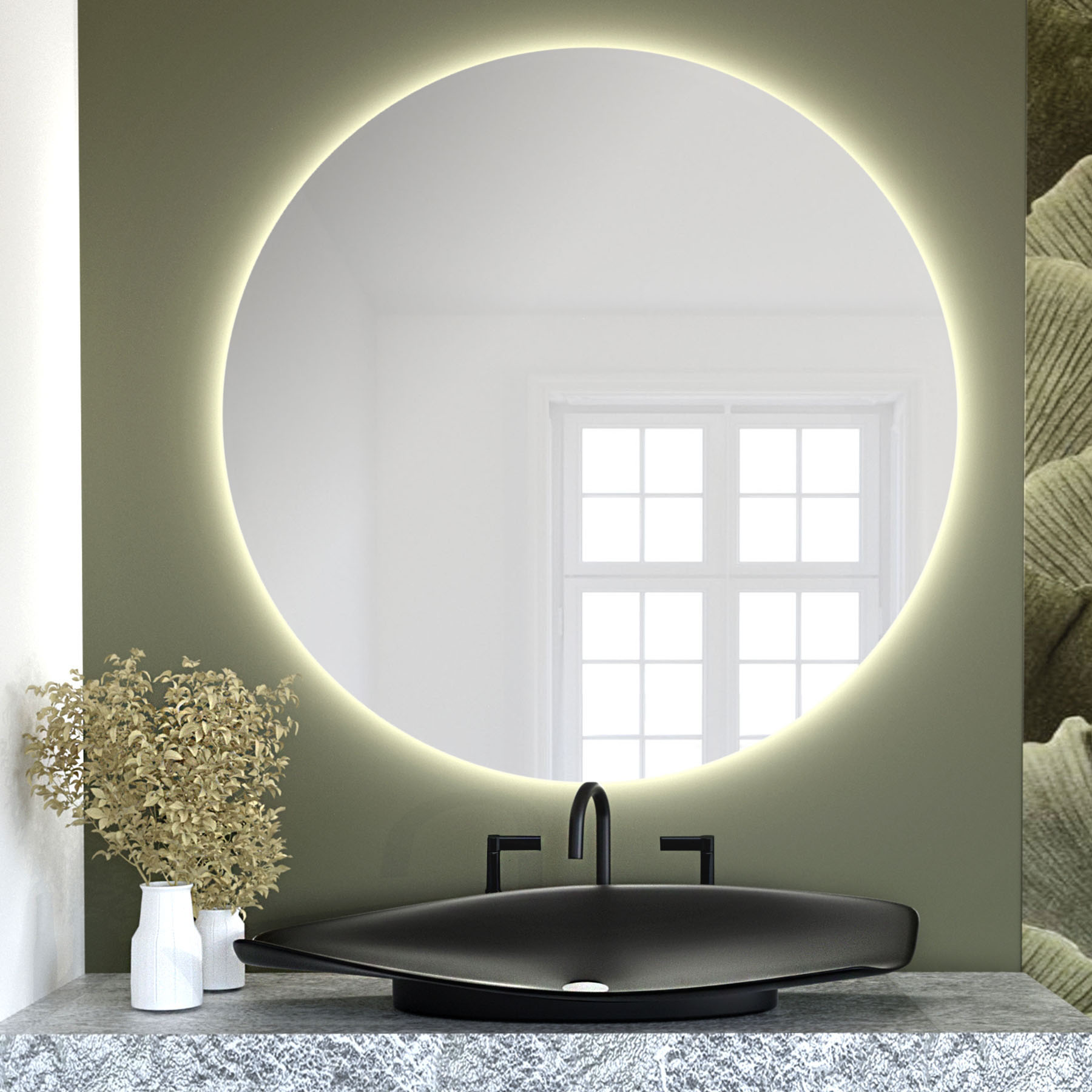 Baltica Design Bright specchio 60x60 cm rotonda con illuminazione 5904107912561