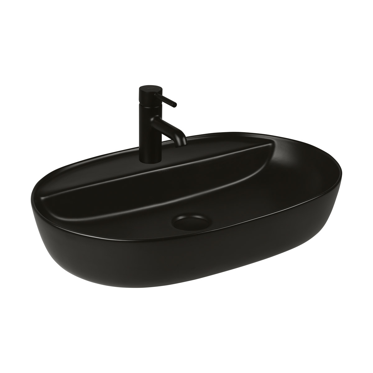 Oltens Hamnes lavabo 62x42 cm ovale da appoggio nero 41814300
