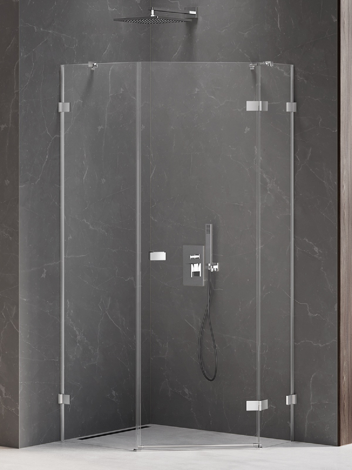 New Trendy Avexa box doccia 100x80 cm cromo lucida/vetro trasparente EXK-3892