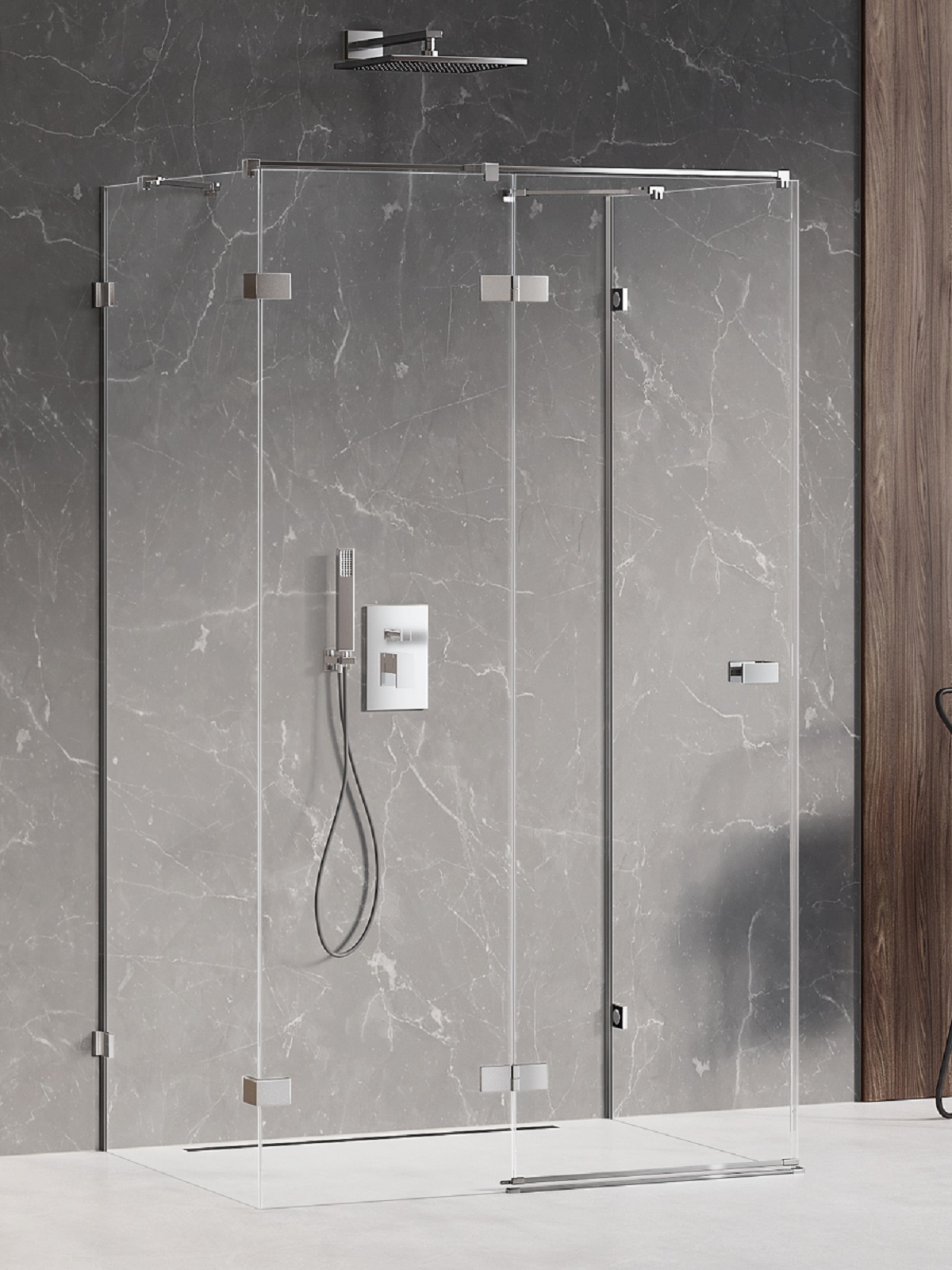 New Trendy Avexa box doccia 120x110 cm rettangolare cromo lucida/vetro trasparente EXK-2471