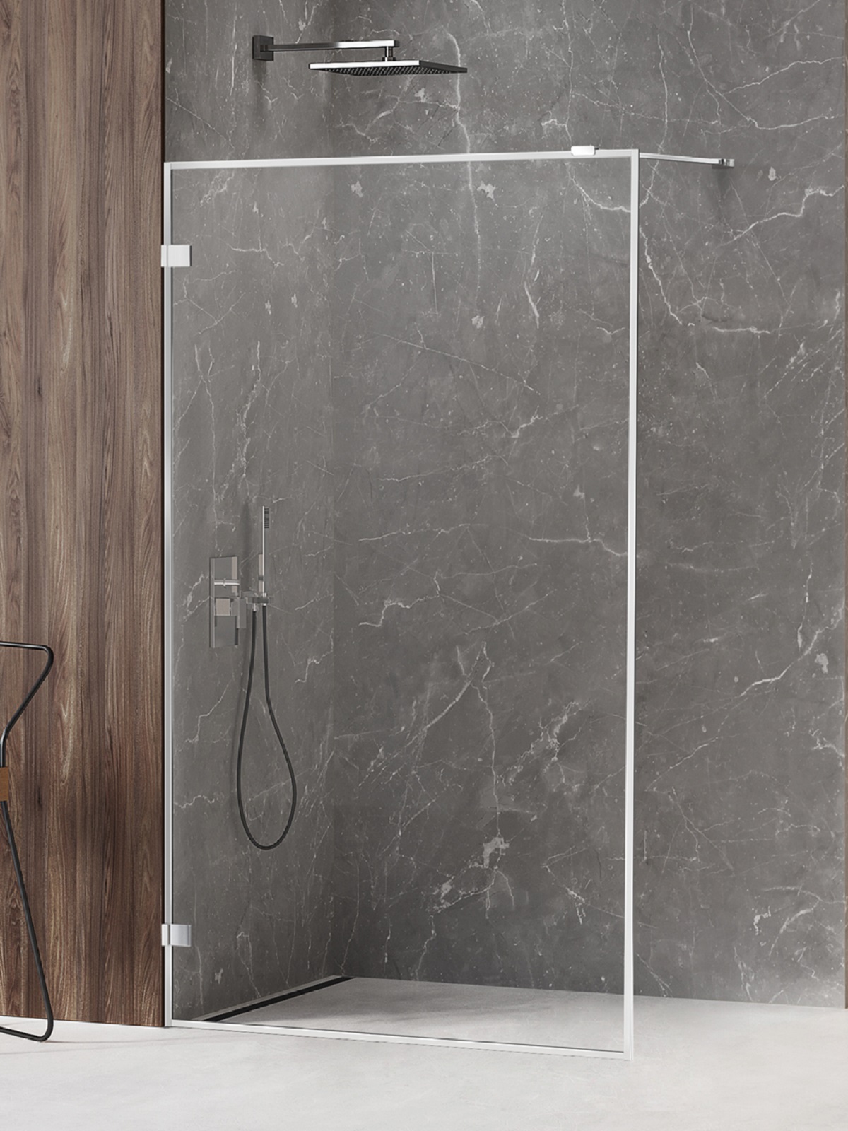 New Trendy Avexa parete doccia walk-in 130 cm cromo lucida/vetro trasparente EXK-2511