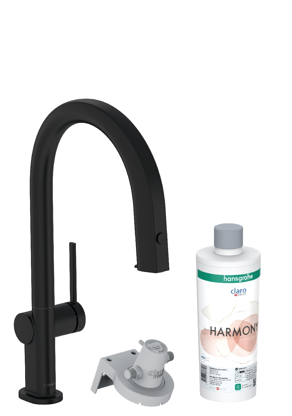 Hansgrohe Aqittura M91 rubinetto da cucina con filtro verticale nero 76801670