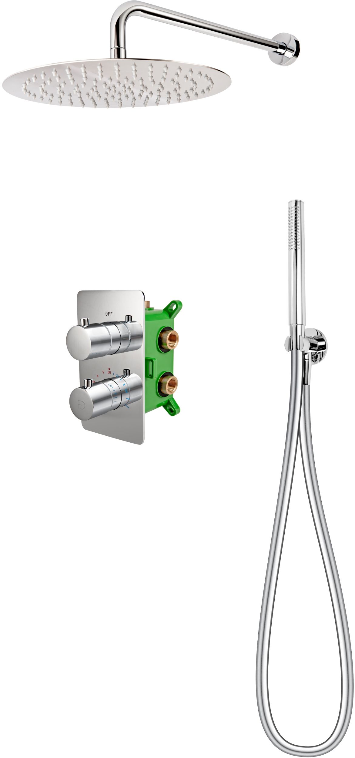 FDesign Stabilla set doccia da incasso con termostato con soffione cromo FD1-TS07-7SET1-11