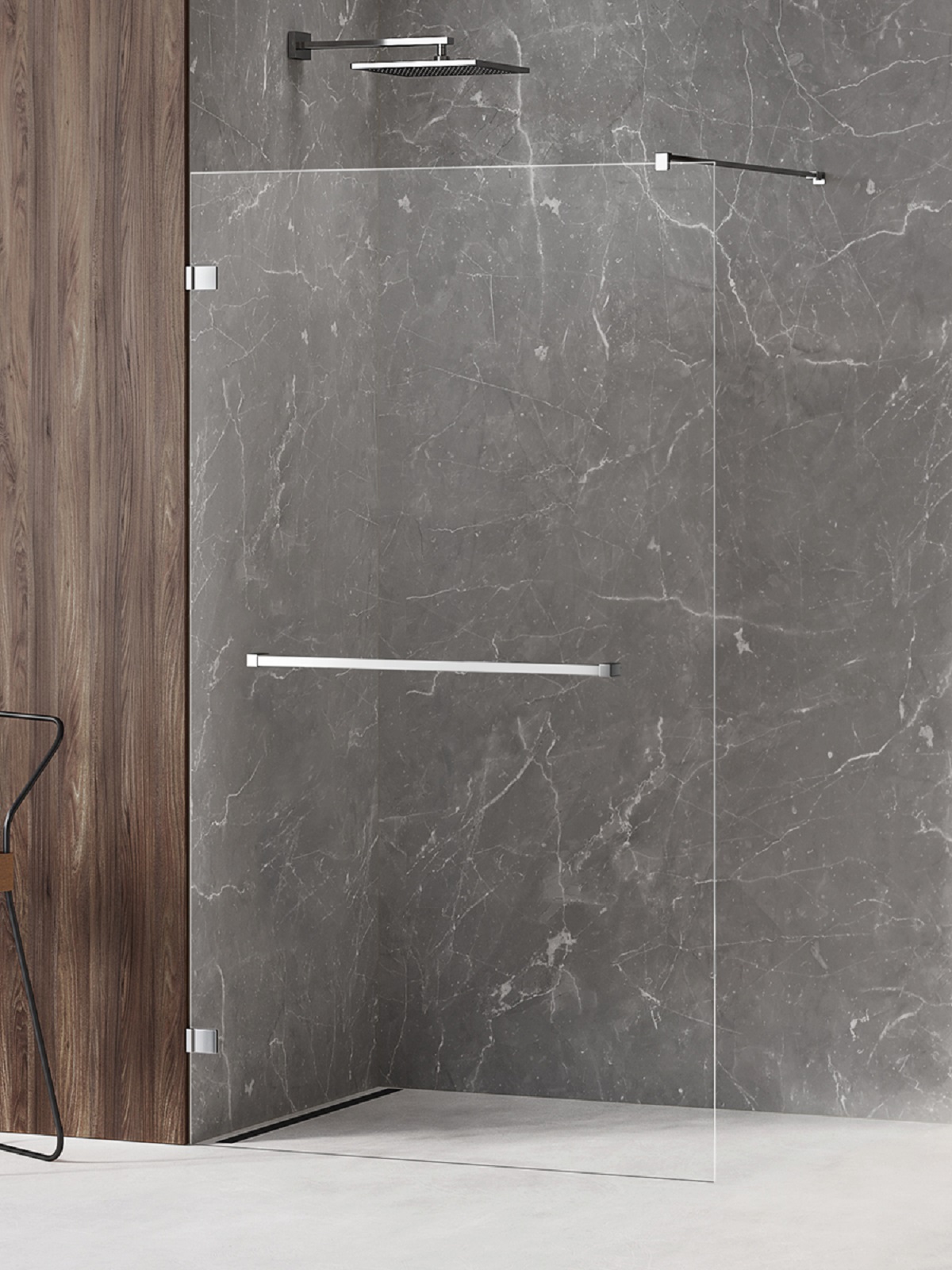 New Trendy Avexa parete doccia walk-in 150 cm cromo lucida/vetro trasparente EXK-2533