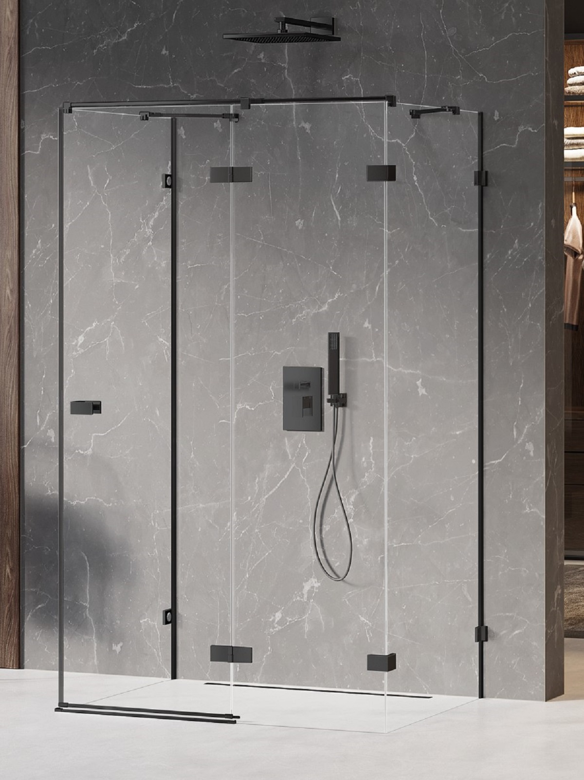 New Trendy Avexa Black box doccia 100x80 cm rettangolare nero opaca/vetro trasparente EXK-2628