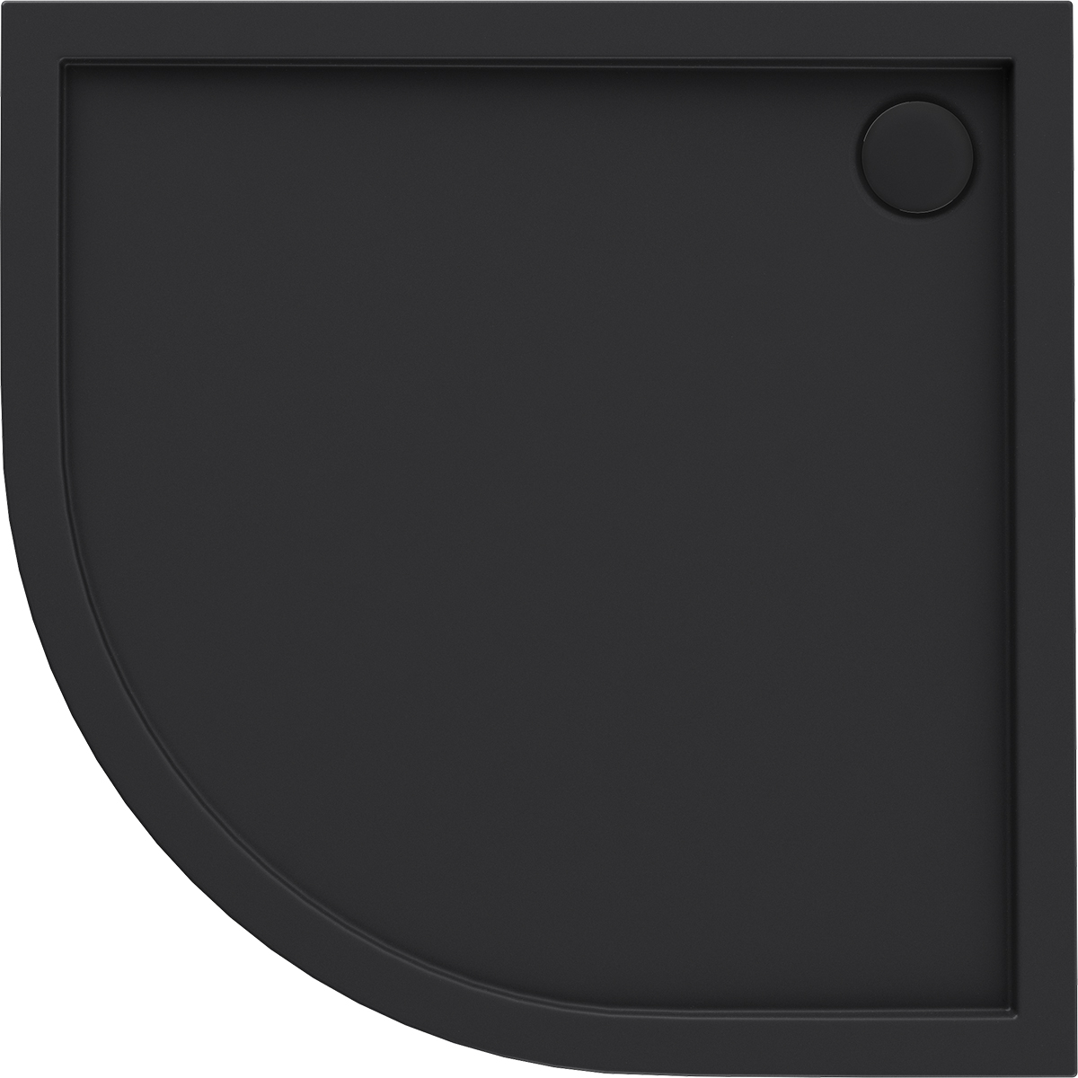 Oltens Superior piatto doccia semicircolare 80x80 cm nero 16001300