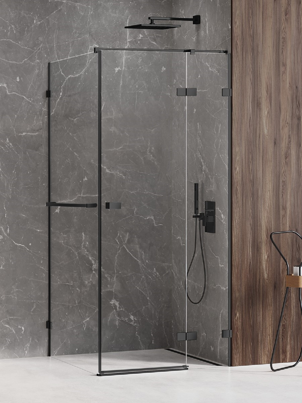 New Trendy Avexa Black box doccia 100x80 cm rettangolare nero opaca/vetro trasparente EXK-2578