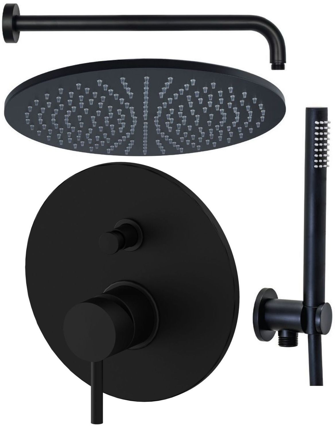 Set rubinetto per vasca e doccia Paffoni Light LIG015NO, soffione doccia Paffoni Stick ZSOF074NO, ZDUP094NO, ZSOF034NO