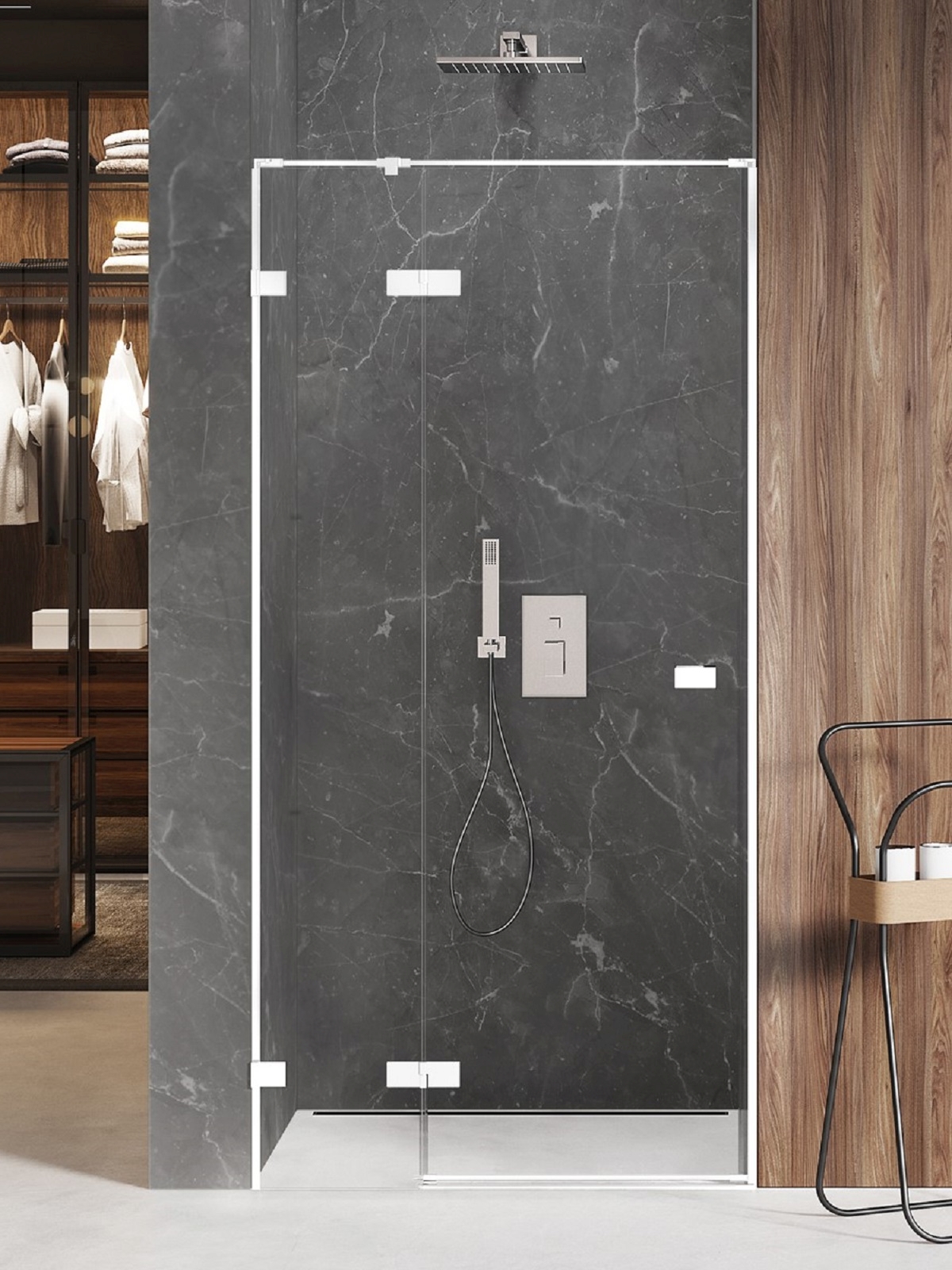 New Trendy Avexa White porta doccia 110 cm a battente bianco opaca/vetro trasparente EXK-2693