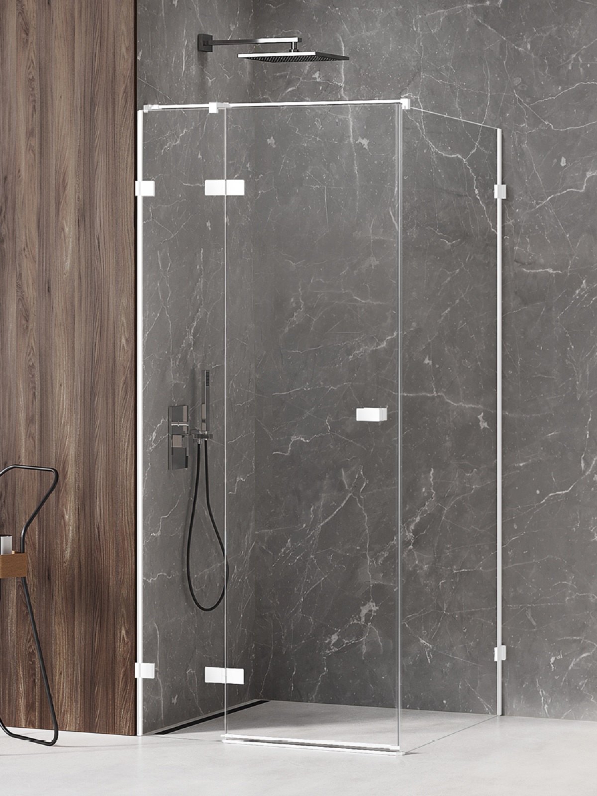 New Trendy Avexa White box doccia 100x90 cm rettangolare bianco opaca/vetro trasparente EXK-2710