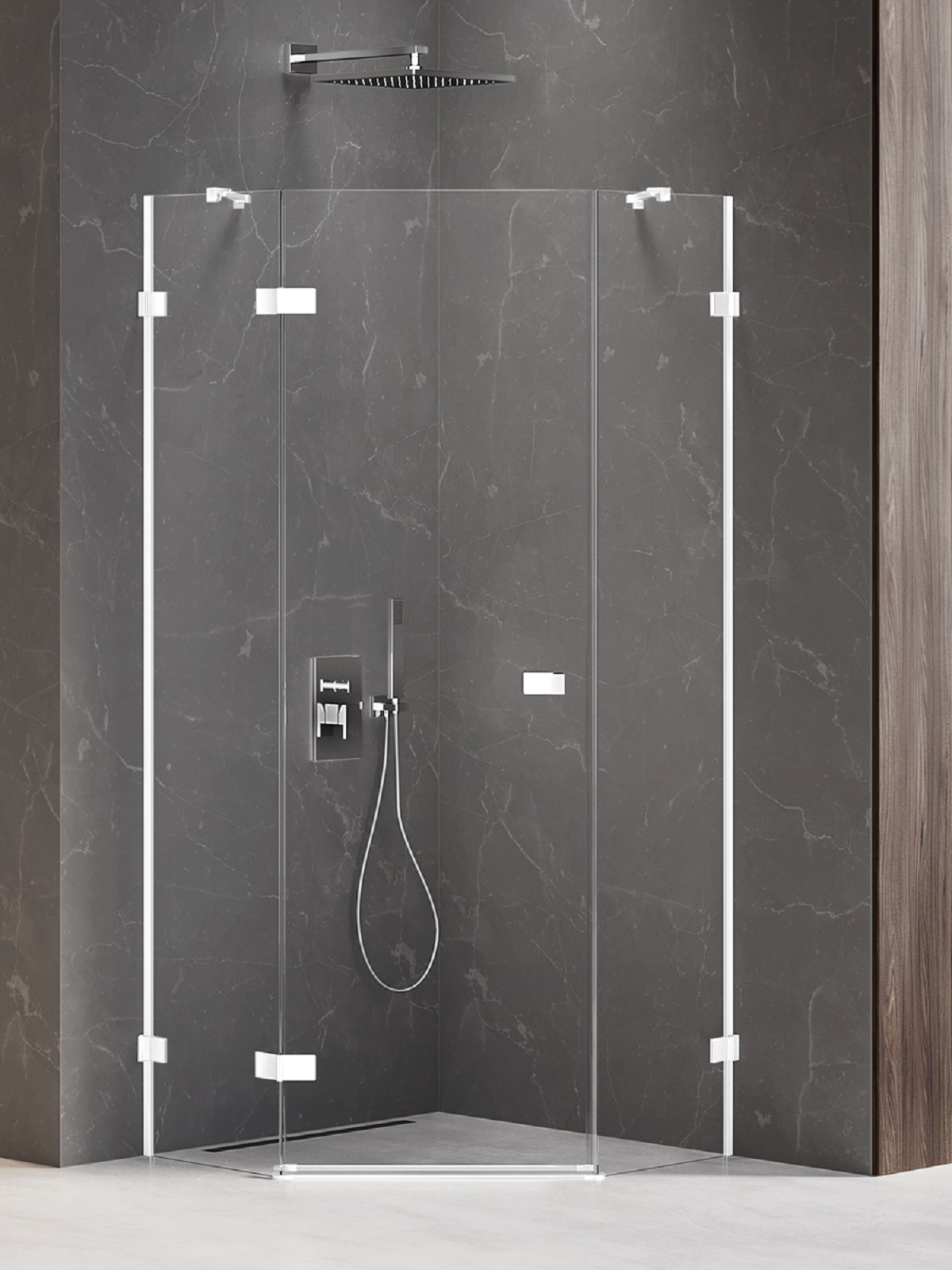 New Trendy Avexa White box doccia 80x80 cm bianco opaca/vetro trasparente EXK-3862