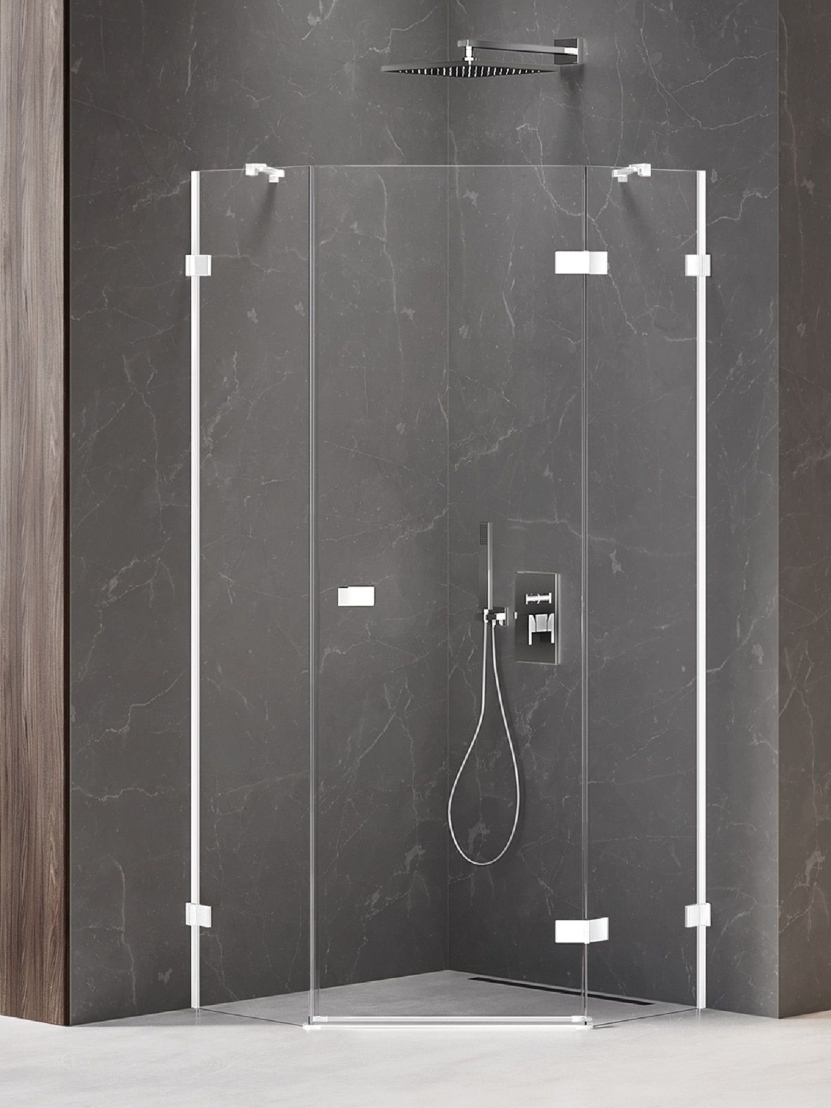 New Trendy Avexa White box doccia 90x90 cm bianco opaca/vetro trasparente EXK-3865