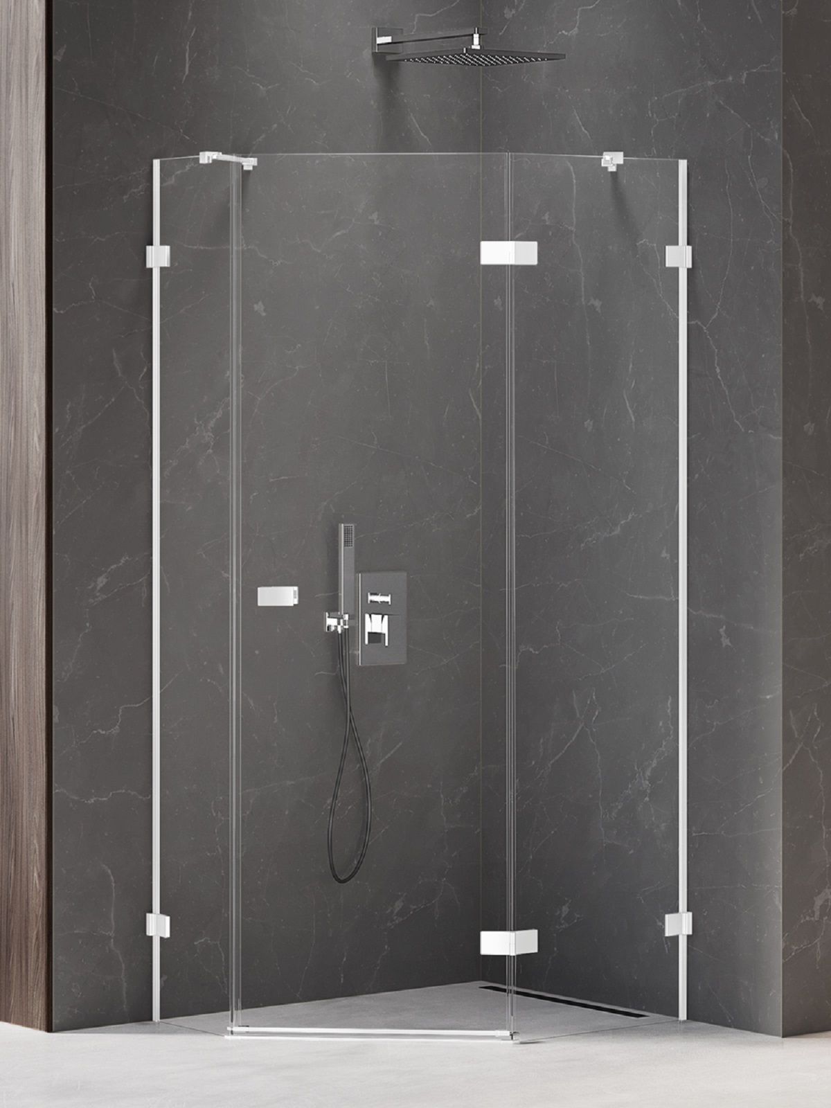 New Trendy Avexa White box doccia 100x80 cm bianco opaca/vetro trasparente EXK-3869