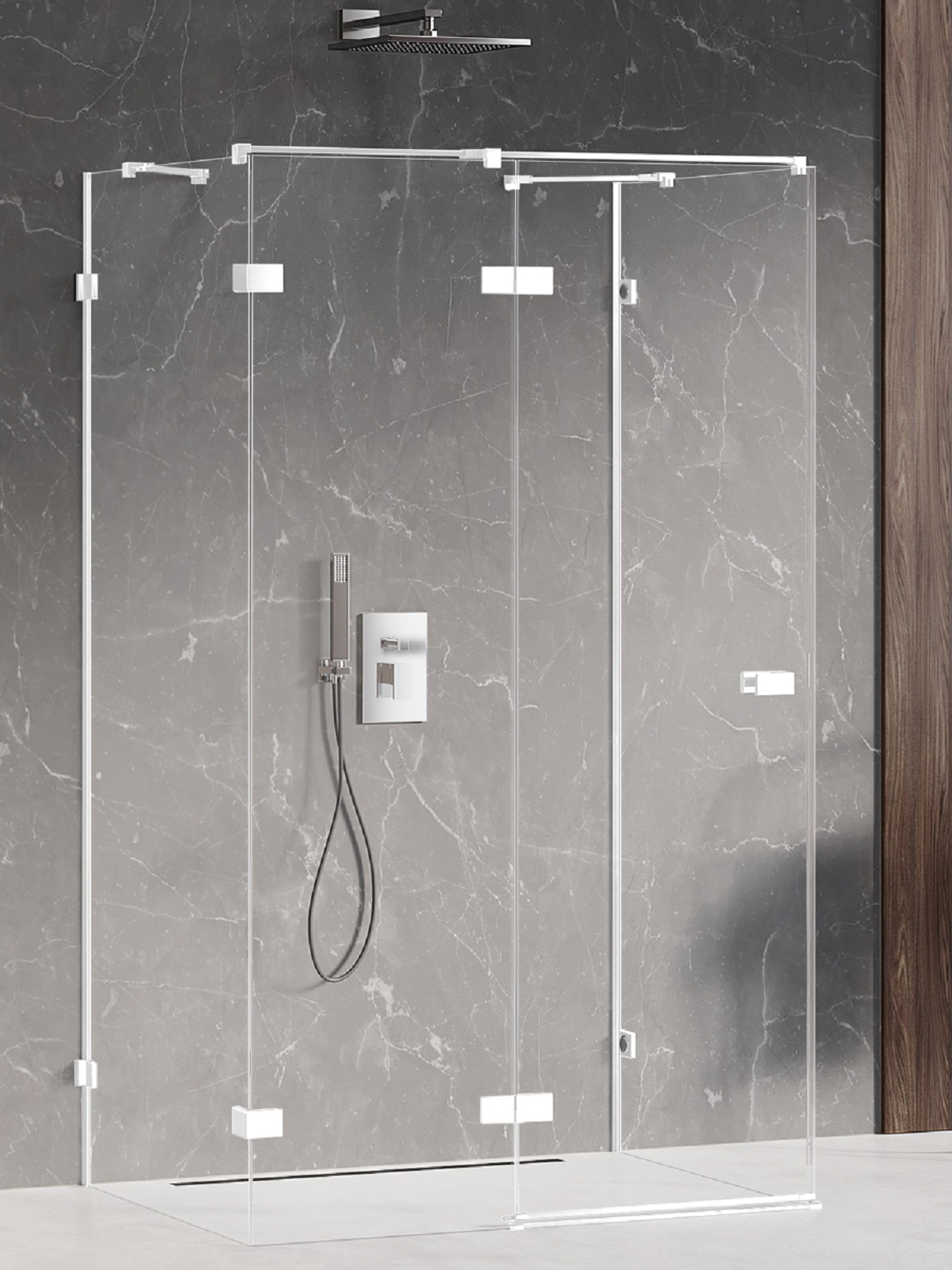 New Trendy Avexa White box doccia 90x80 cm rettangolare bianco opaca/vetro trasparente EXK-2848