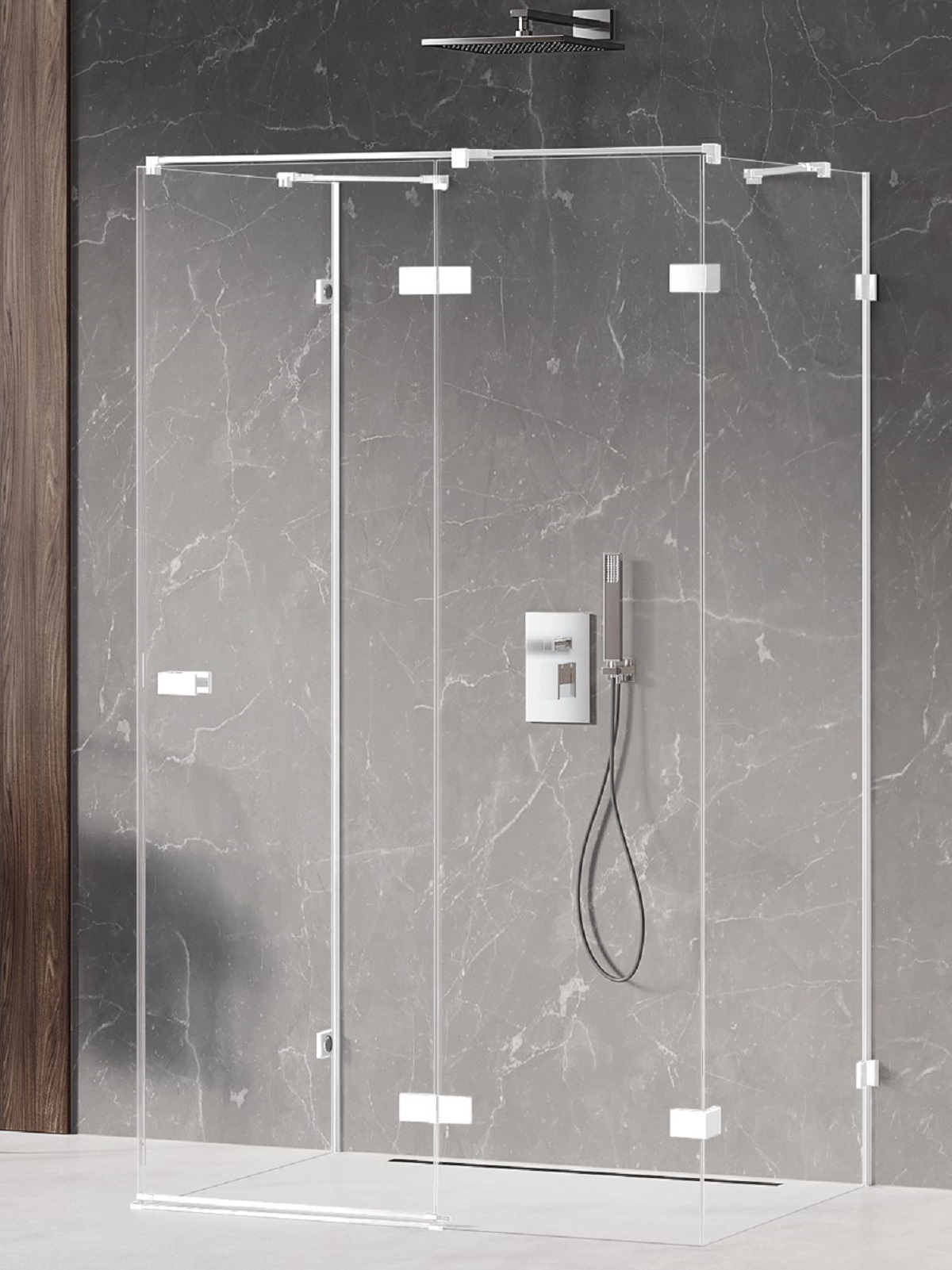 New Trendy Avexa White box doccia 120x110 cm rettangolare bianco opaca/vetro trasparente EXK-2904