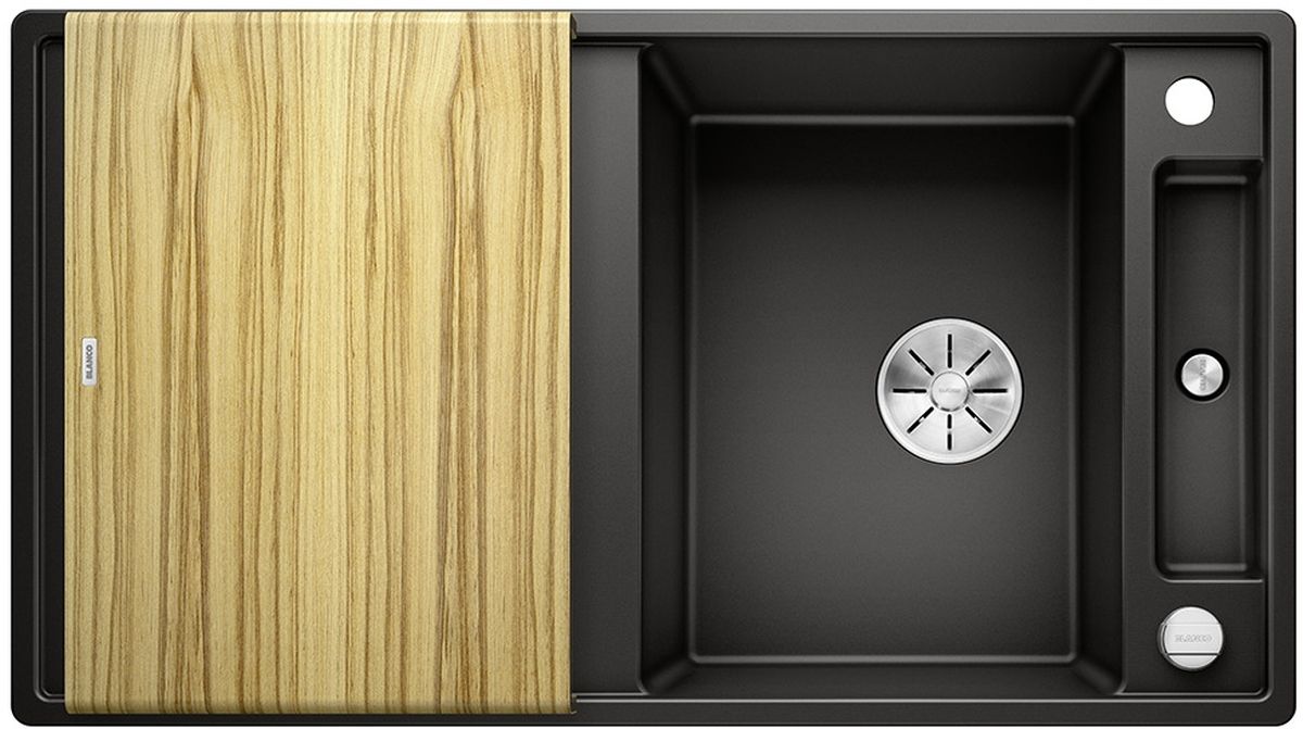 Blanco Axia III 5 S lavello in granito 91.5x51 cm nero 525845