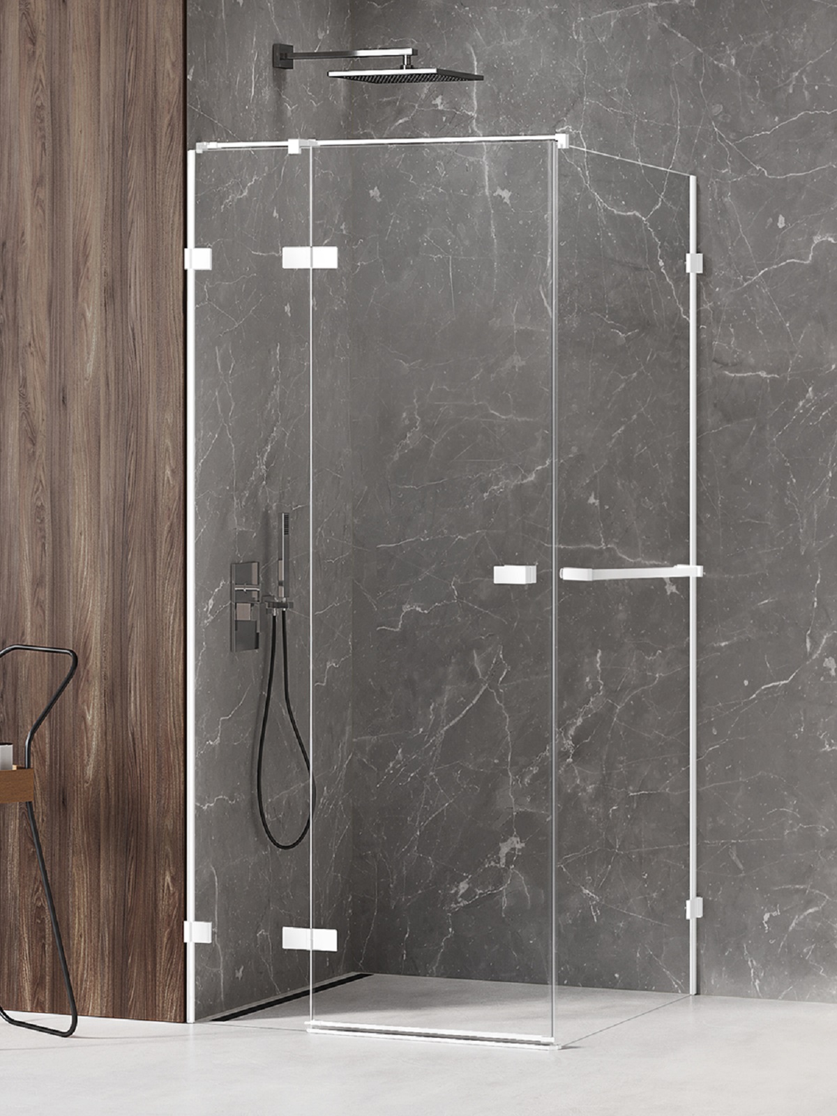 New Trendy Avexa White box doccia 90x80 cm rettangolare bianco opaca/vetro trasparente EXK-2768