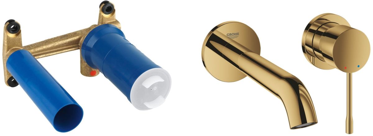 Set rubinetto per lavabo Grohe Essence 19408GL1, corpo incasso Grohe Eurostyle 23571000