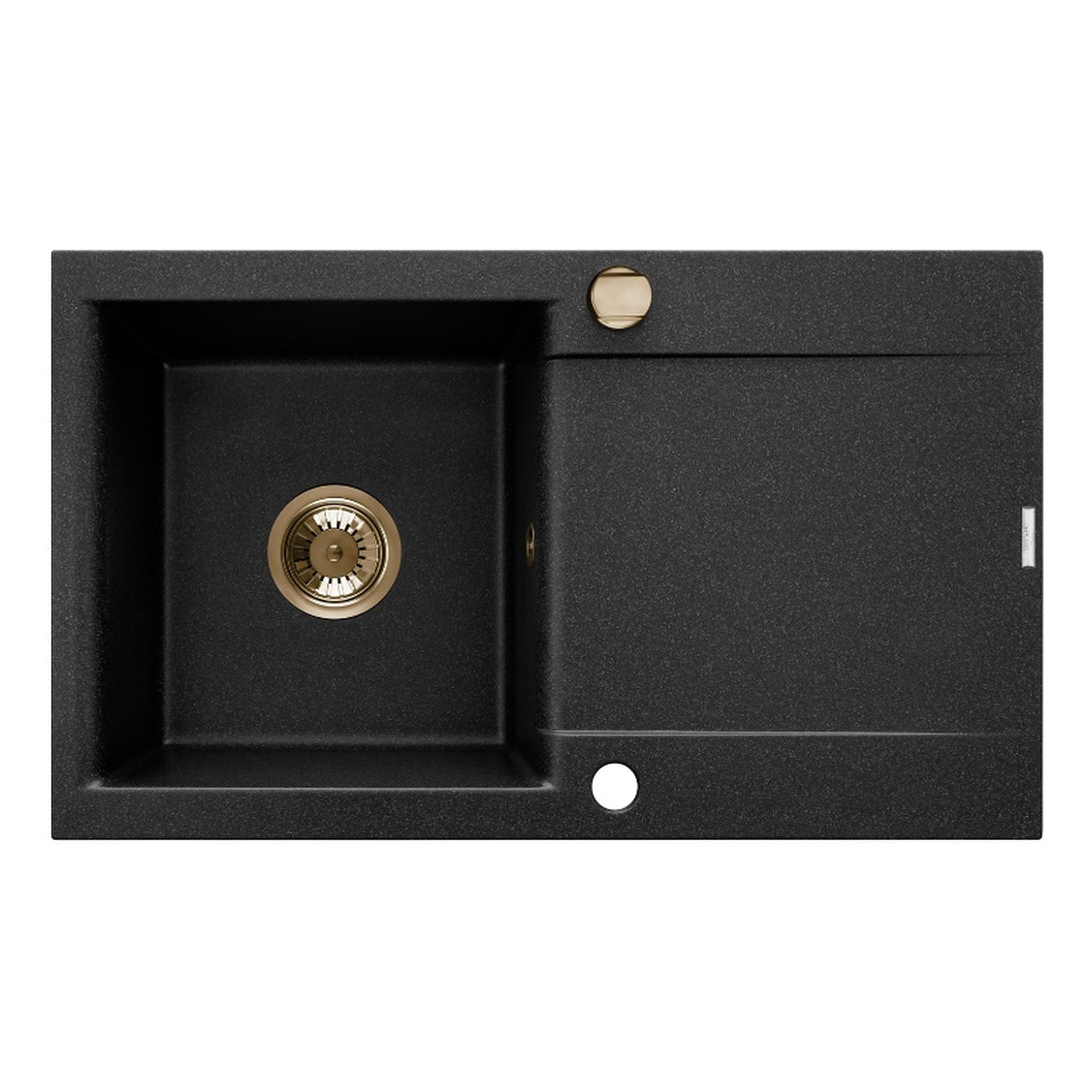 Invena Tesalia lavello in granito 76x44 cm nero AZ-01-Z43
