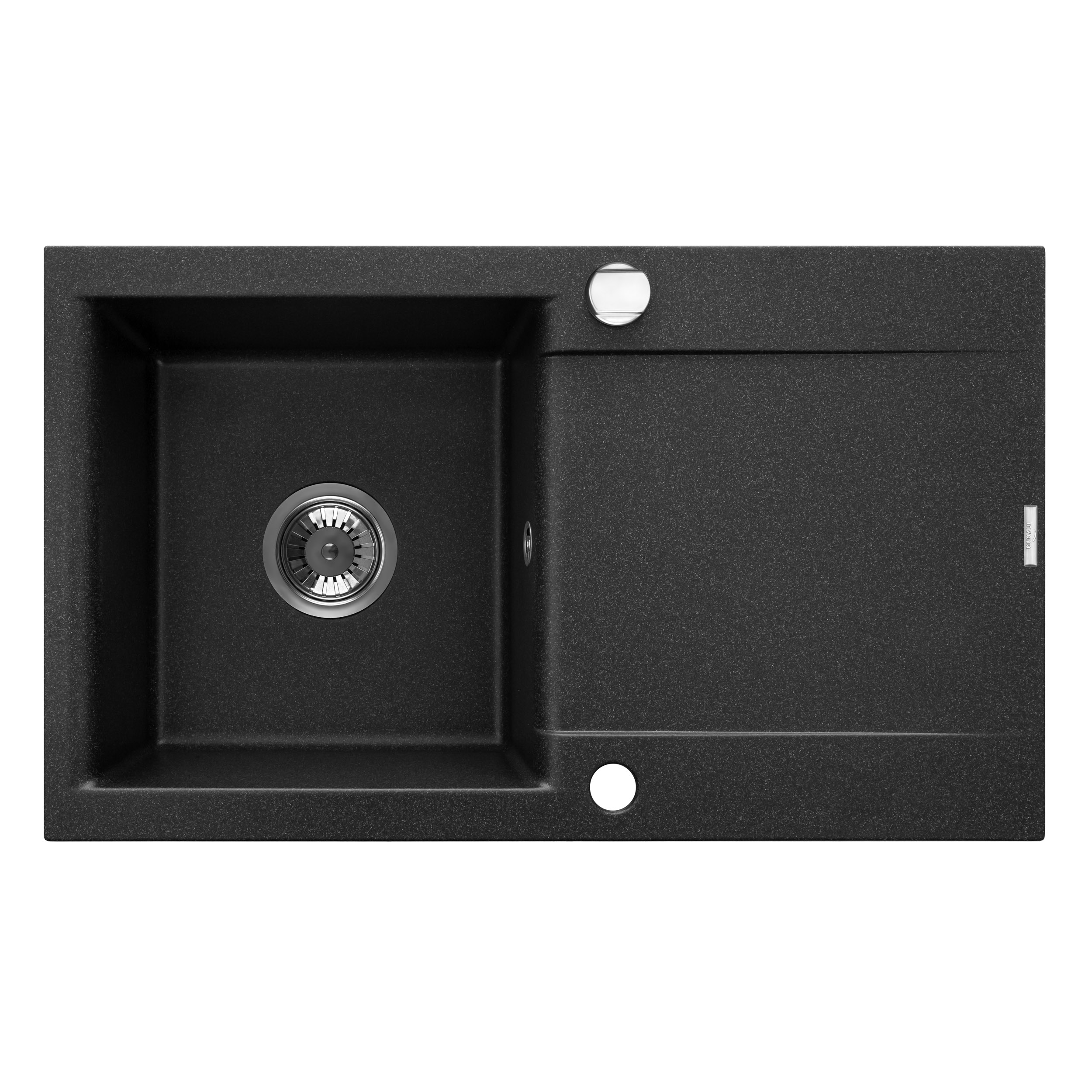Invena Tesalia lavello in granito 76x44 cm nero AZ-01-043