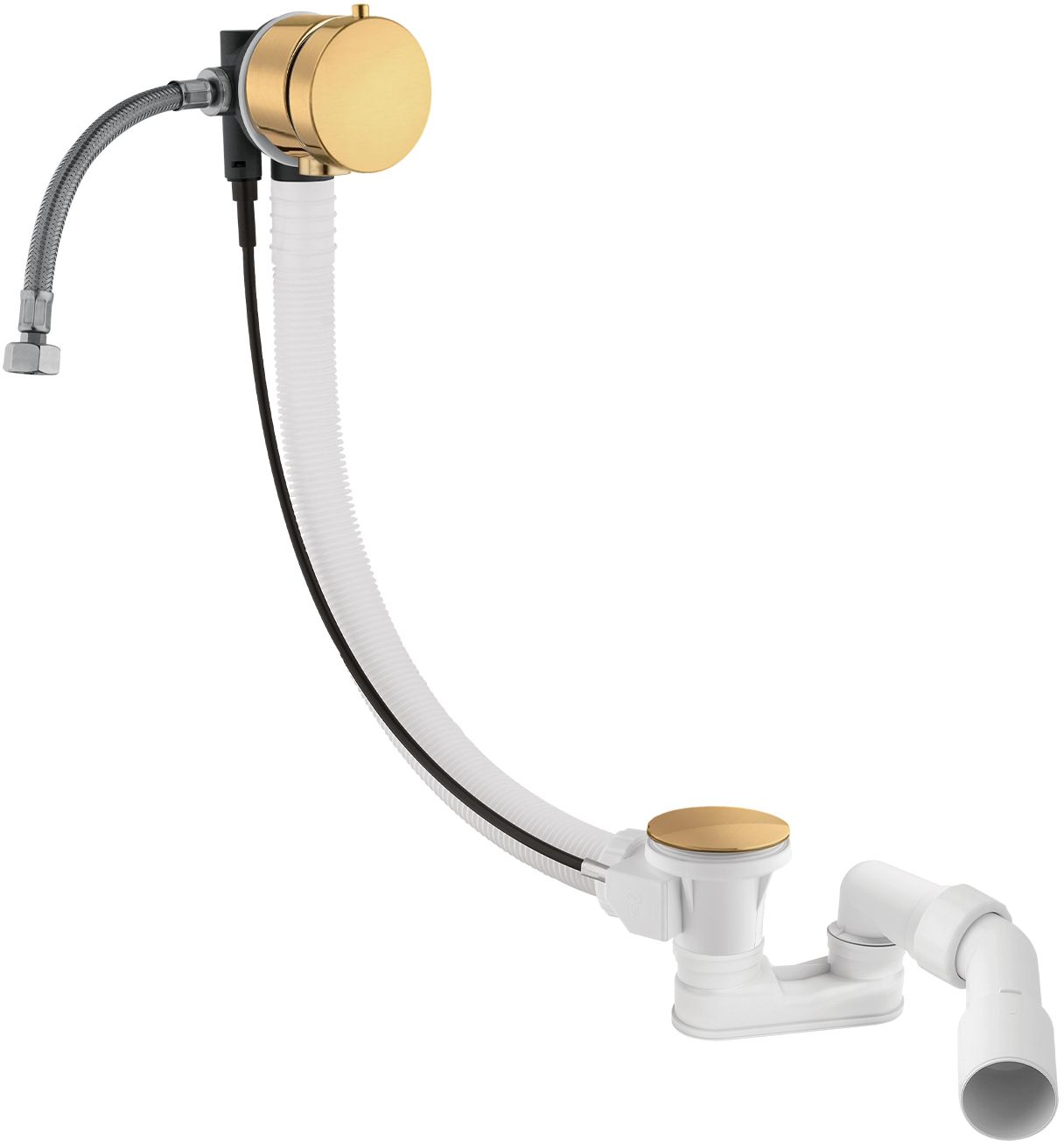 Omnires CGS set di troppopieno per vasca da bagno oro TK132-PLUS-3.07+64-SGLB