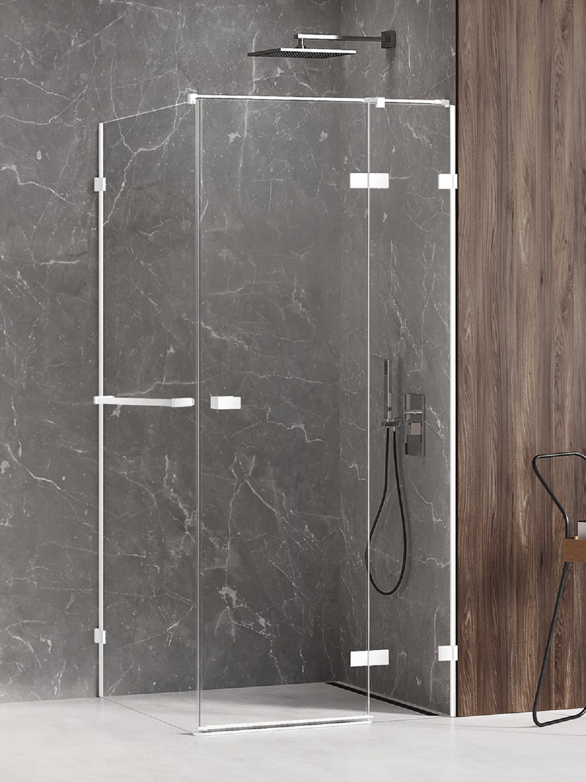New Trendy Avexa White box doccia 100x80 cm rettangolare bianco opaca/vetro trasparente EXK-2804