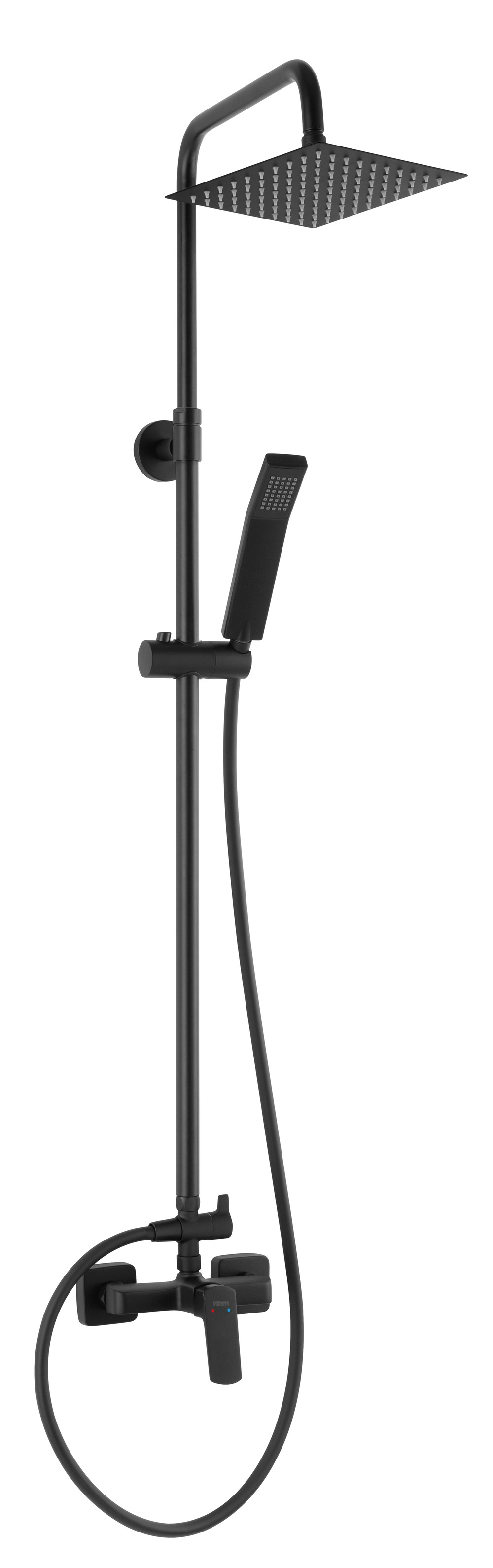 Ferro Vitto VerdeLine set doccia a parete con soffione nero NP81BVI7UVLBL