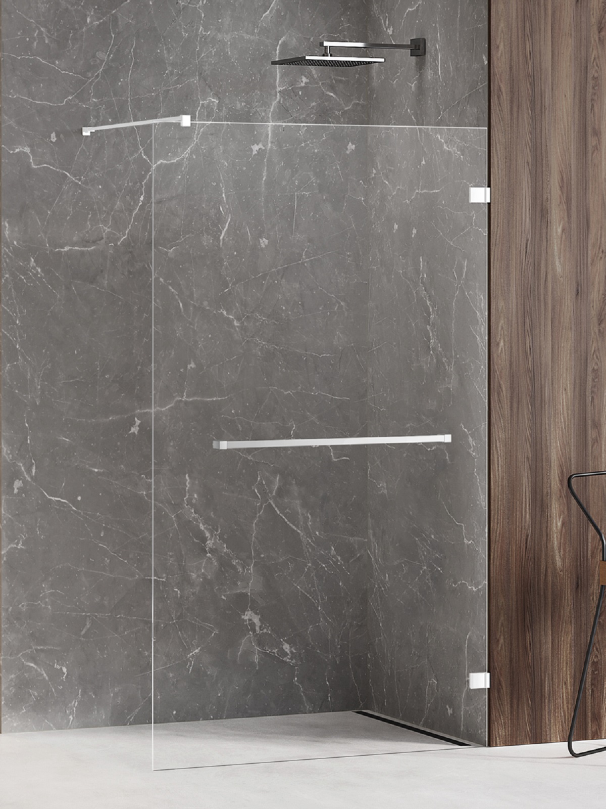 New Trendy Avexa White parete doccia walk-in 160 cm bianco opaca/vetro trasparente EXK-2959