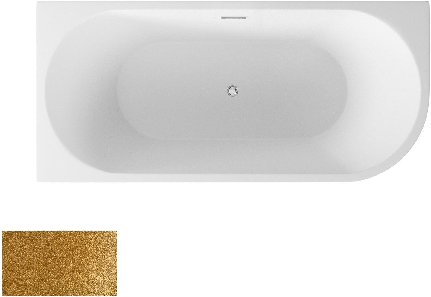 Besco Zoya vasca da bagno a parete 150x75 cm rettangolare bianco #WA-150-ZLZL