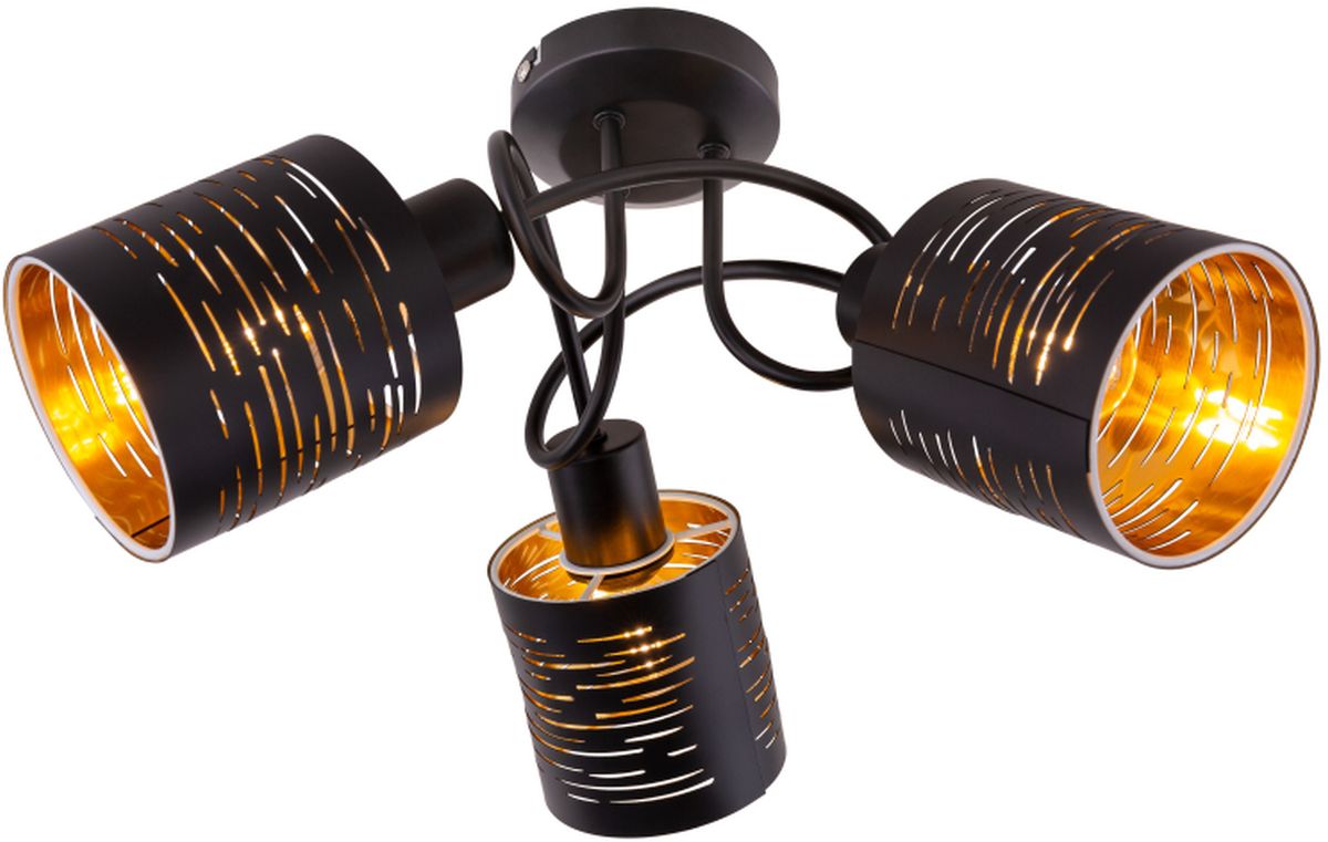 Globo Lighting Tunno lampada da soffitto 3x15 W nero-oro 15342-3D