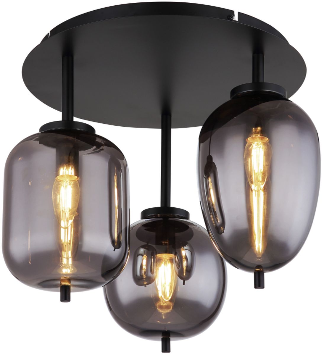 Globo Lighting Blacky lampada da soffitto 3x40 W nero-fumé 15345-3D