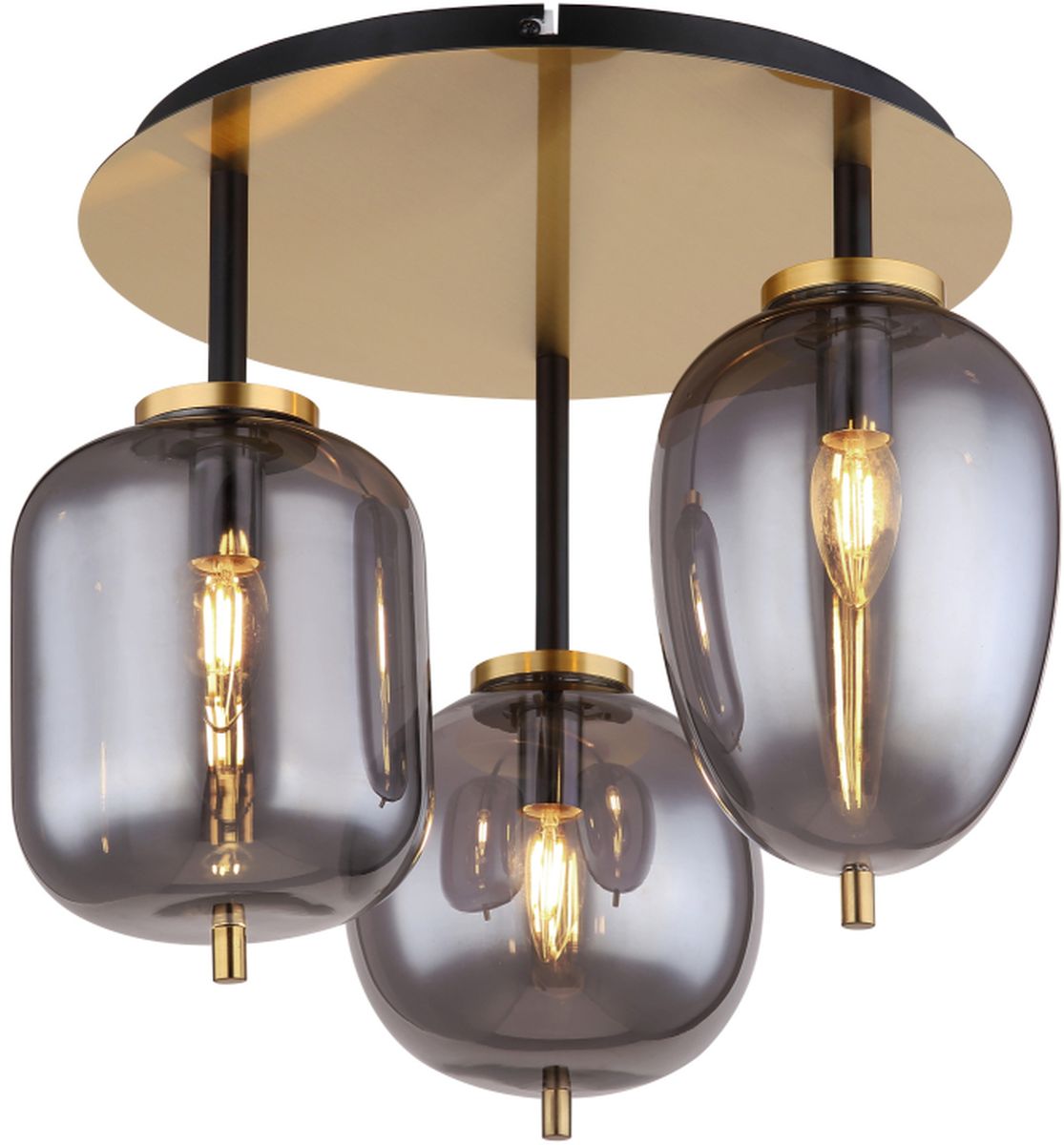 Globo Lighting Blacky I lampada da soffitto 3x40 W ottone-fumé 15345-3DMM