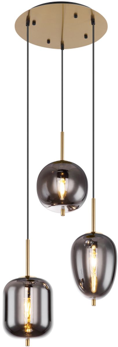 Globo Lighting Blacky I lampada sospesa 3x40 W ottone-fumé 15345-3MM