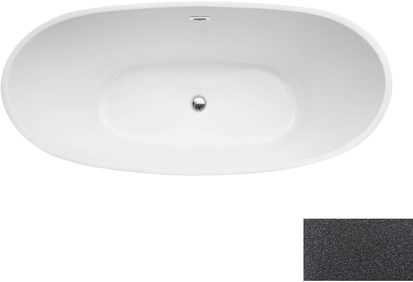 Besco Ayla vasca da bagno freestanding 170x80 cm ovale bicolore #WAS-170-AYGZ