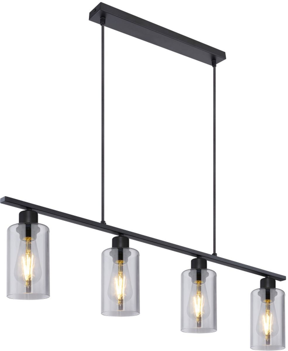 Globo Lighting Hadera lampada sospesa 4x60 W nero-fumé 15465-4H