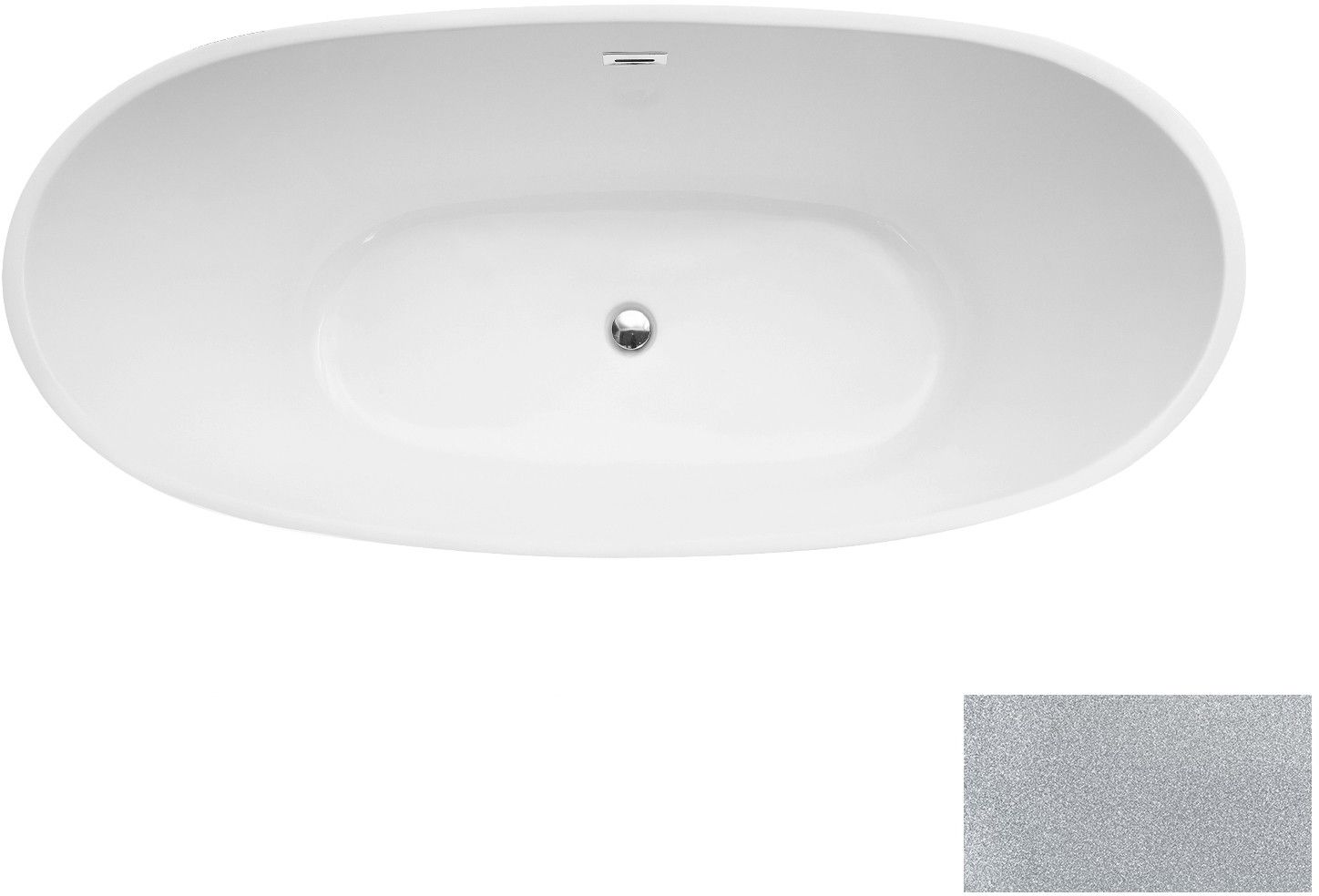 Besco Ayla vasca da bagno freestanding 170x80 cm ovale bicolore #WAS-170-AYSC