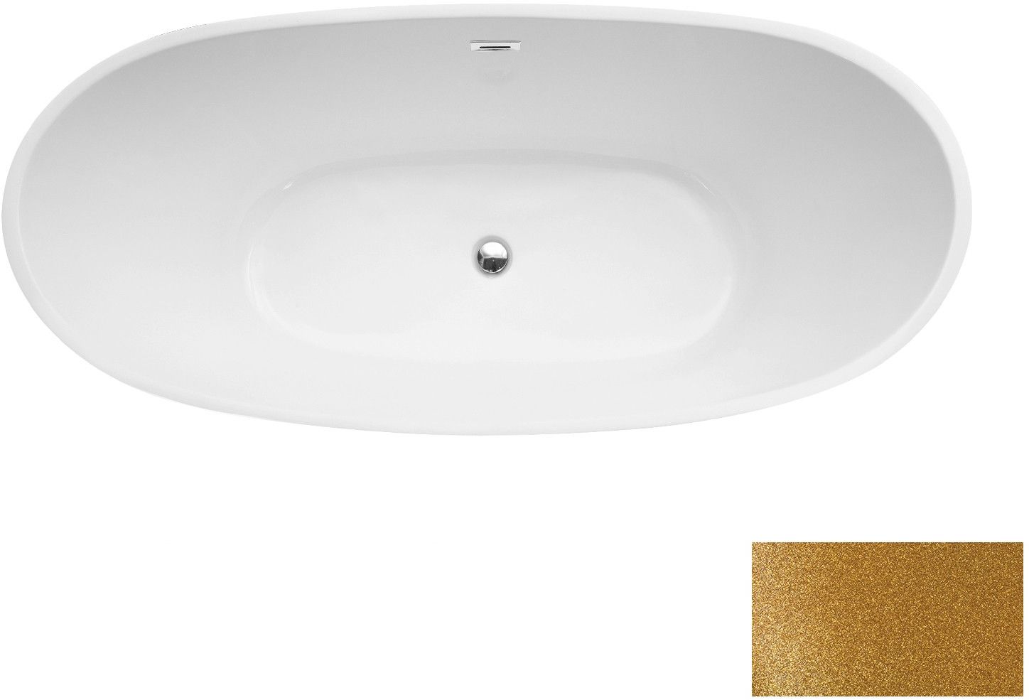 Besco Ayla vasca da bagno freestanding 170x80 cm ovale bicolore #WAS-170-AYZZ