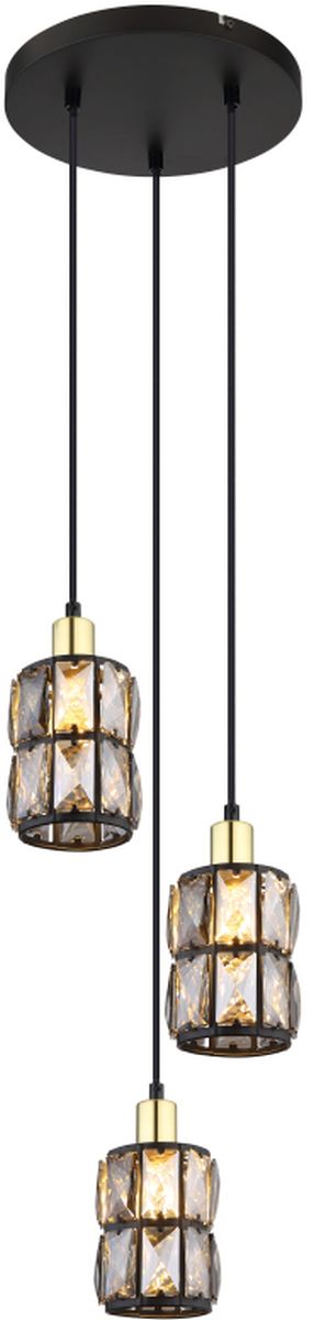 Globo Lighting Wolli lampada sospesa 3x40 W nero-cristallo 15761-3B