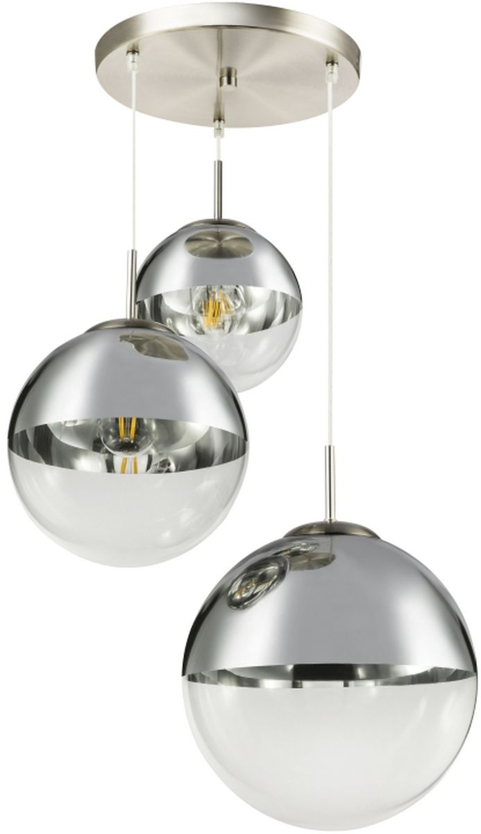 Globo Lighting Varus lampada sospesa 3x40 W cromo-trasparente 15851-3