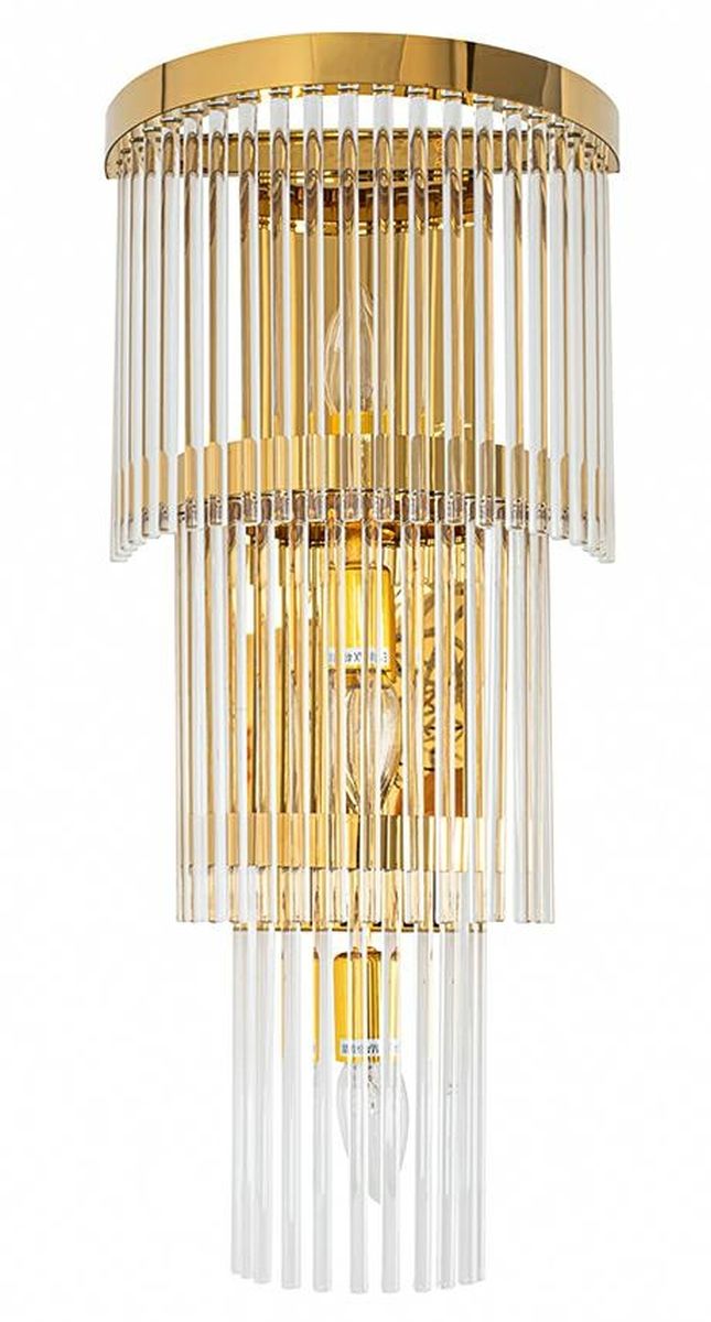 Moosee Estro lampada da parete 3x40 W trasparente-oro MSE010100266