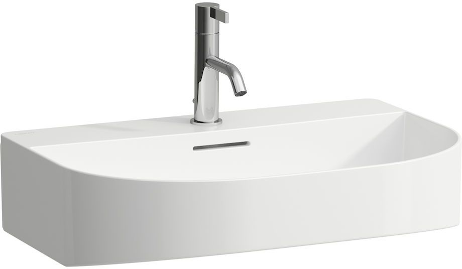 Laufen Sonar lavabo a 3 fori 60x42 cm semicircolare a parete-da mobile bianco lucida H8163420001081