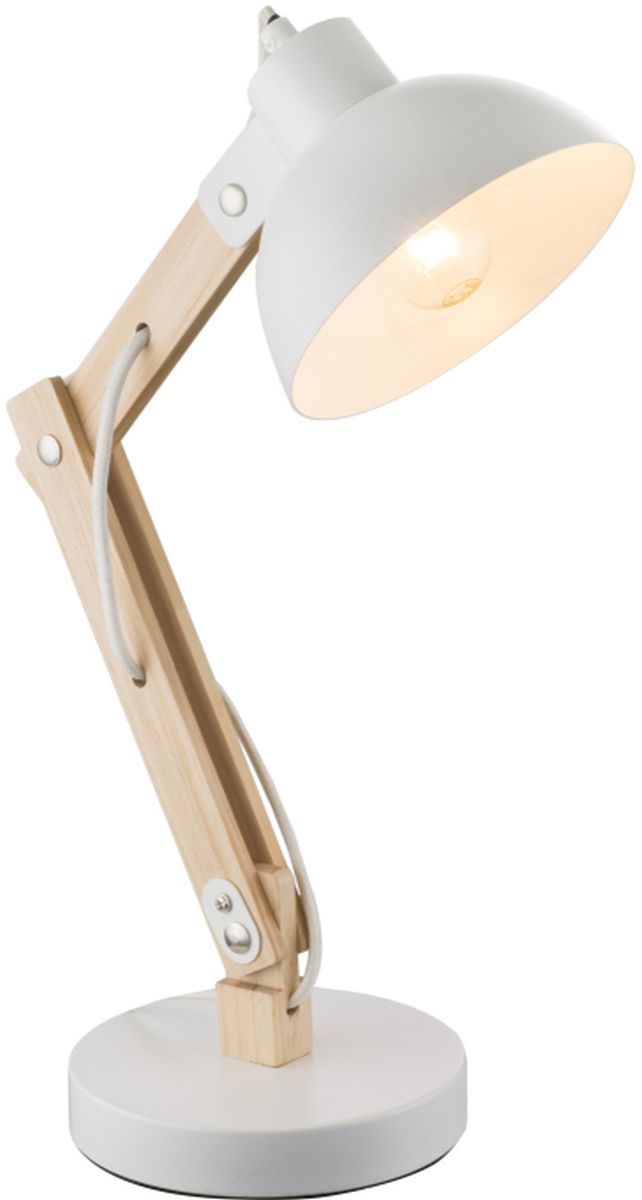Globo Lighting Tongariro lampada da scrivania 1x40 W bianco-legno 21502