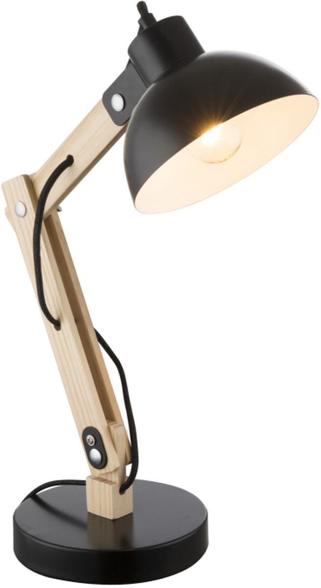 Globo Lighting Tongariro lampada da scrivania 1x40 W nero-legno 21504