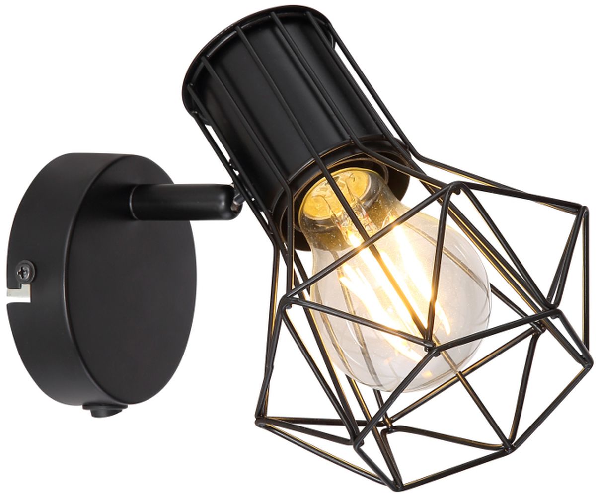 Globo Lighting Priska lampada da parete 1x40 W nero 54017-1