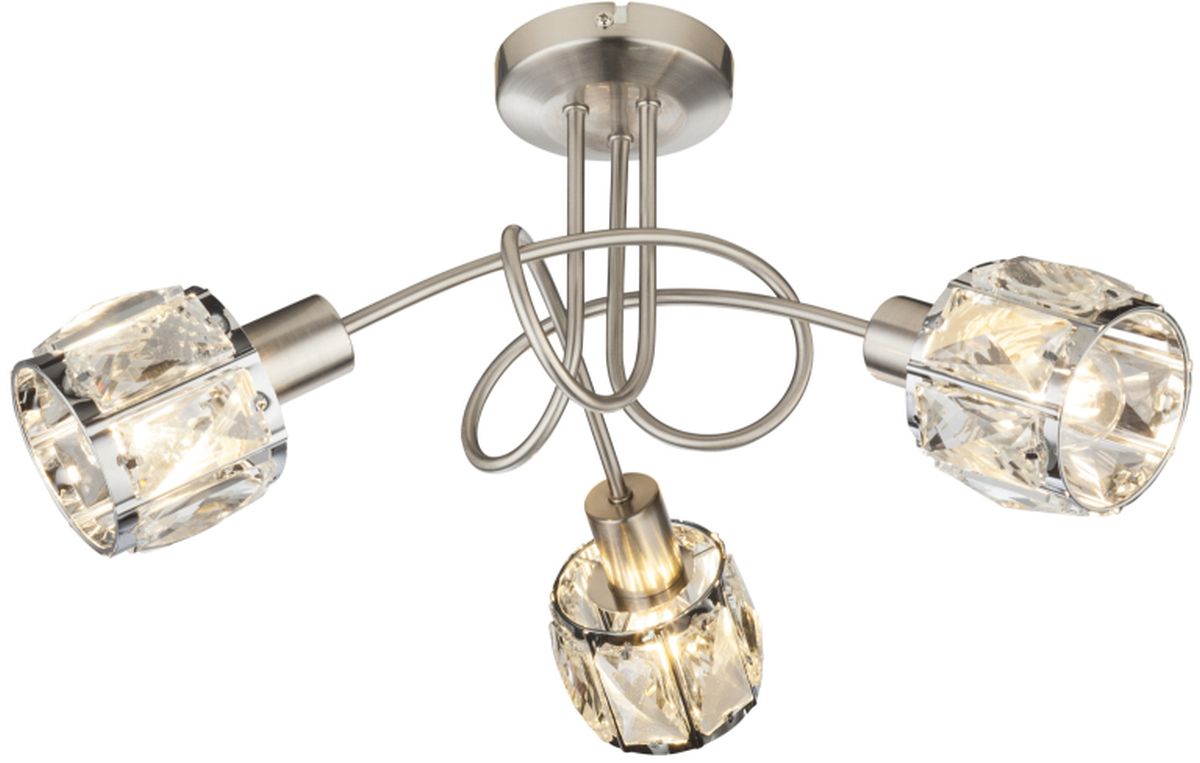 Globo Lighting Kris lampada da soffitto 3x40 W cromo-trasparente 54356-3